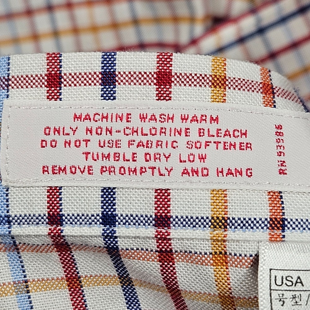 Brooks Brothers‎ Shirt Mens XL Multicolor Check Supima Cotton Button Up Logo - Picture 8 of 10